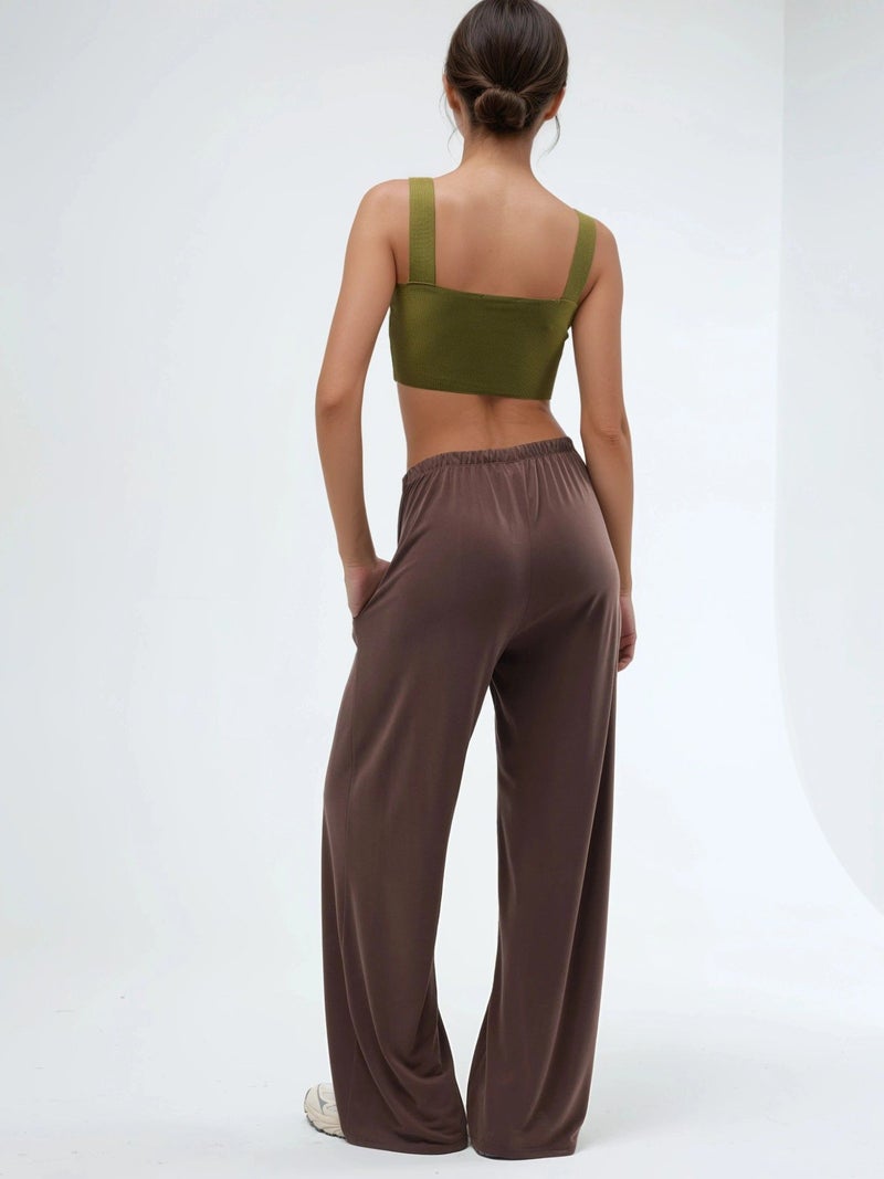 BUSEM Elastic Waist Straight Leg Modal Pants - Image 3